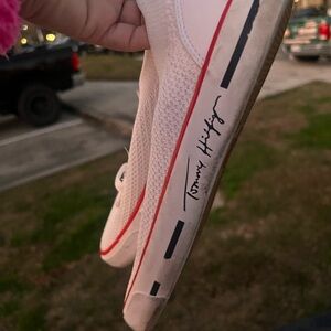 Tommy Hilfiger Women's White and Red Sneakers
